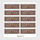 Rustic Wood Hearts Name and Address Wedding Label (Vel)