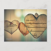 Rustic Wood Hearts - Save the Date Post Kaart (Achterkant)