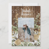 Rustic Wood Herfst Foliage Foto Vrijgezellenfeest Kaart (Voorkant)