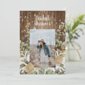 Rustic Wood Herfst Foliage Foto Vrijgezellenfeest Kaart (Staand voorkant)