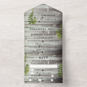 Rustic Wood Herfst herfst Fern Barn country Weddin All In One Uitnodiging (Binnen)