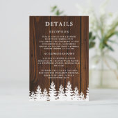 Rustic Wood Herfst Herfst Winter Wedding QR Code Informatiekaartje (Staand voorkant)