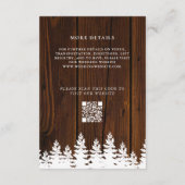 Rustic Wood Herfst Herfst Winter Wedding QR Code Informatiekaartje (Achterkant)