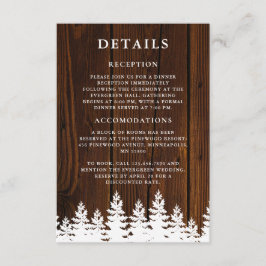 Rustic Wood Herfst Herfst Winter Wedding QR Code Informatiekaartje