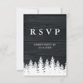 Rustic Wood Herfst Herfst Winter Wedding QR Code RSVP Kaartje (Voorkant)