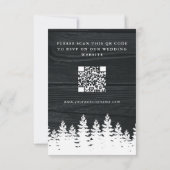 Rustic Wood Herfst Herfst Winter Wedding QR Code RSVP Kaartje (Achterkant)
