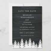 Rustic Wood Herfst Herfst Winter Wedding QR Code Save The Date (Voorkant)