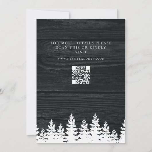 Rustic Wood Herfst Herfst Winter Wedding QR Code Save The Date (Achterkant)