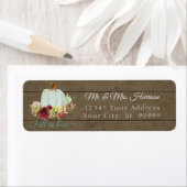 Rustic Wood Herfst in Love Blue Pumpkin Waterverf Etiket (Insitu)