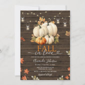 Rustic Wood Herfst in Love Pumpkin Vrijgezellenfee Kaart (Voorkant)