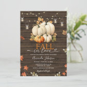Rustic Wood Herfst in Love Pumpkin Vrijgezellenfee Kaart (Staand voorkant)