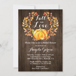 Rustic Wood Herfst in Love Pumpkin Vrijgezellenfee Kaart