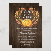 Rustic Wood Herfst in Love Pumpkin Vrijgezellenfee Kaart (Voorkant / Achterkant)