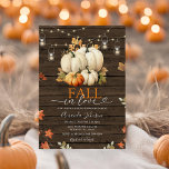 Rustic Wood Herfst in Love Pumpkin Vrijgezellenfee Kaart<br><div class="desc">Rustic Wood Herfst in Liefde Pompoen Bruids Douche Uitnodiging</div>