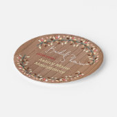 Rustic Wood Herfst Wreator Leaves Vrijgezellenfees Papieren Bordje (Gekanteld)