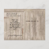 Rustic Wood High School Afstuderen Hartelijk dank Briefkaart (Achterkant)