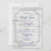 Rustic Wood High Tea Vrijgezellenfeest Kaart (Voorkant)