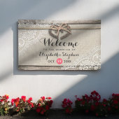 Rustic Wood Hoefijzers Burlap Wedding Welkom Spandoek