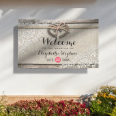 Rustic Wood Hoefijzers Burlap Wedding Welkom Spandoek