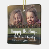 Rustic Wood Holiday - Aangepaste foto Keramisch Ornament (Links)