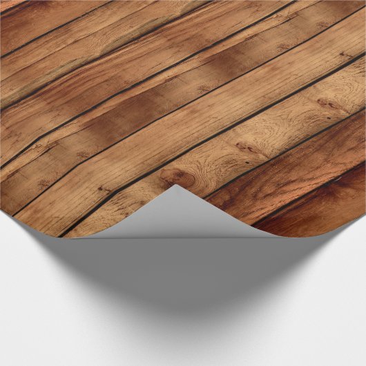 Rustic Wood Holiday Cadeaupapier (Hoek)