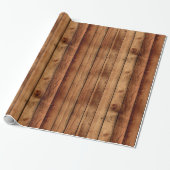 Rustic Wood Holiday Cadeaupapier (Uitgerold)