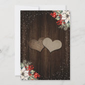 Rustic Wood Holly Berries Mason Jar Winter Wedding Save The Date (Achterkant)