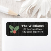 Rustic Wood Holly Return Address Label (Insitu)