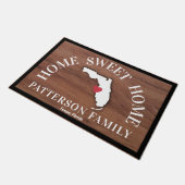 Rustic Wood Home Sweet Home Florida State Deurmat (Schuin)