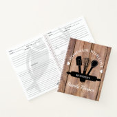 Rustic Wood Homemade with Love Recipbook Notitieboek (Binnen)