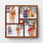 Rustic Wood Hondenliefhebber Photo Collage Fotoplaat (Voorkant)