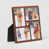 Rustic Wood Hondenliefhebber Photo Collage Fotoplaat (Voorkant)