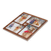 Rustic Wood Hondenliefhebber Photo Collage Tegeltje (Zijkant)