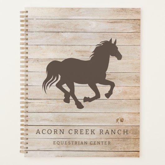 Rustic Wood Horse Equestrian Centre Planner (Voorkant)