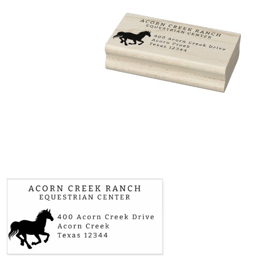 Rustic Wood Horse Equestrian Centre Rubberstempel (Gestempeld)