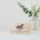 Rustic Wood Horse Equestrian Centre Visitekaartje (Staand voorkant)