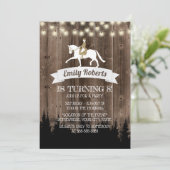 Rustic Wood Horseback Riding Horse Birthday Kaart (Staand voorkant)