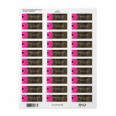 Rustic Wood Hot Pink Gerber Daisy Adresetiketten Etiket (Full Sheet)