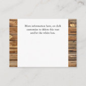 Rustic Wood Hotel Accommodatie-behuizingen Informatiekaartje (Achterkant)