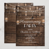 Rustic Wood Housewarming Party Kaart (Voorkant / Achterkant)