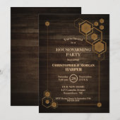 Rustic Wood Housewarming Party Kaart (Voorkant / Achterkant)