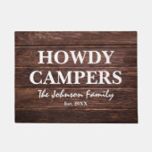 Rustic Wood Howdy Campers Deurmat (Voorkant)