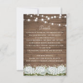 Rustic Wood Hydrangea Baby's Breath Wedding Detail Kaart (Voorkant)
