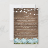 Rustic Wood Hydrangea Baby's Breath Wedding Detail Kaart (Voorkant)