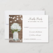 Rustic Wood Hydrangea Mason Jar Lace Baby's Kaart (Voorkant)