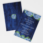 Rustic Wood Hydrangeas Wedding Rehearsal Dinner Kaart