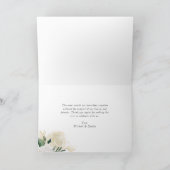 Rustic Wood Ivory Peonies and Gold Glitter Wedding Bedankkaart (Binnen)