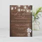 Rustic Wood Jar String Lights theBarefootBride™ Kaart (Staand voorkant)