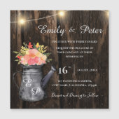 Rustic Wood Jug Oranje Waterverf Floral Wedding (Voorkant)