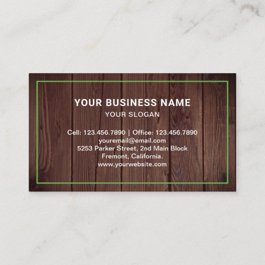 Rustic Wood Junk Removal Service Vuilniswagen Visitekaartje (Achterkant)